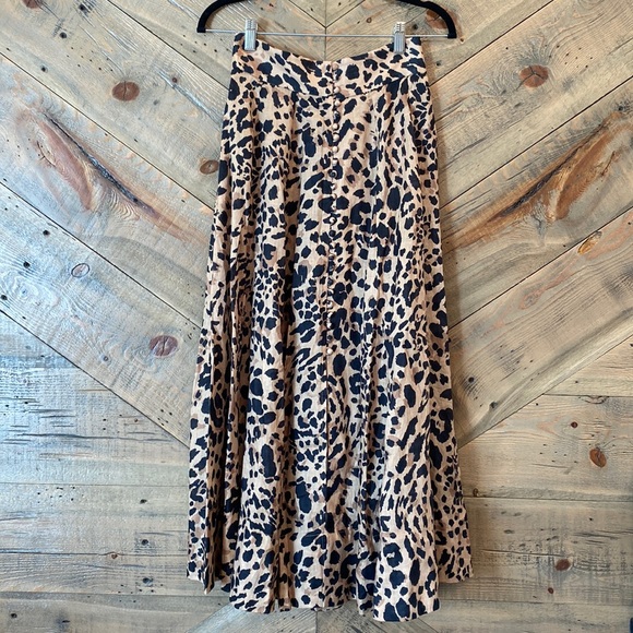 ZIMMERMANN Veneto Leopard Linen Skirt 1 US6 NWOT - Picture 7 of 14